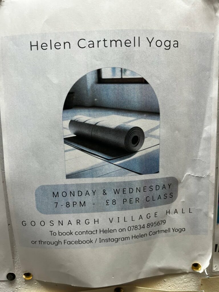 Goosnargh And Whittingham Village Hall yoga poster